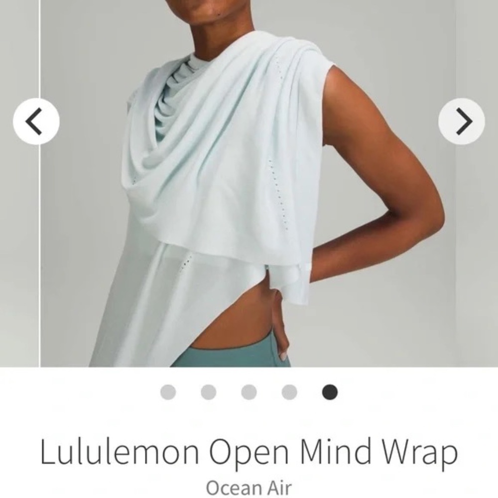 LULULEMON "Open Mind WRAP" "Ocean Air" Pale Blue Aqua One Size Elegant Fancy